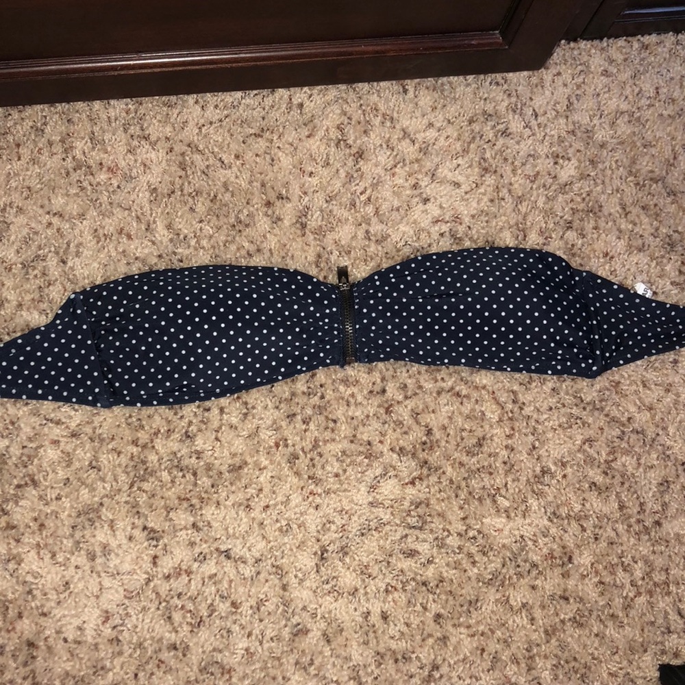 Polka Dot Strapless Bikini Top